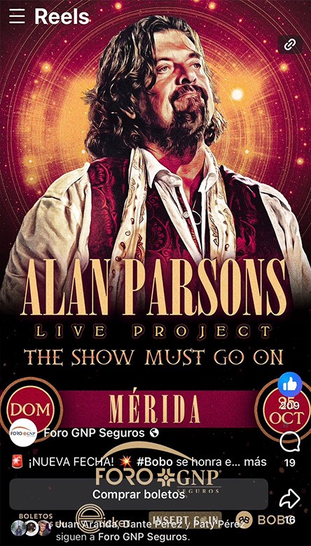Anuncio: Alan Parsons Live Project