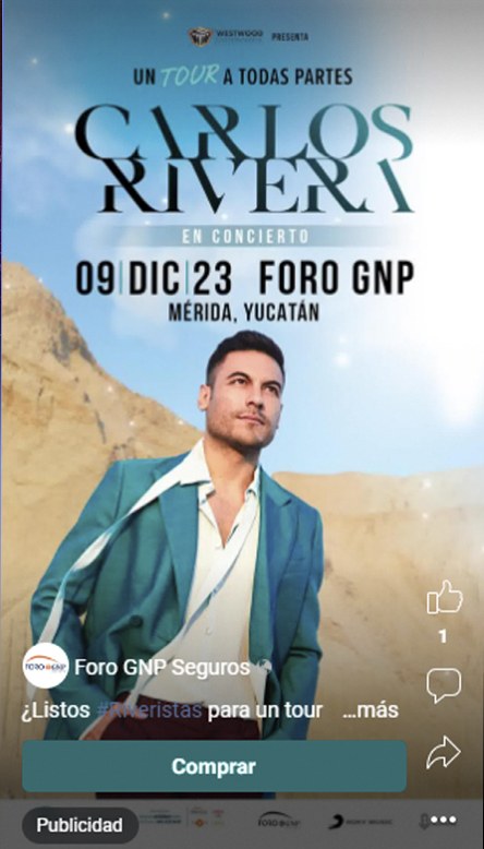 Anuncio: Carlos Rivera en Foro GNP
