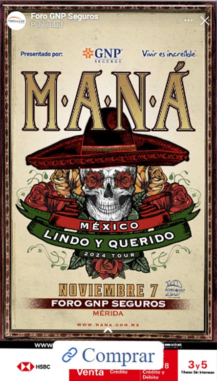 Anuncio: Maná México Lindo y Querido